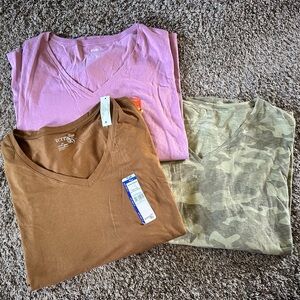 Lot of Pink, Brown, and Camouflage Shirts